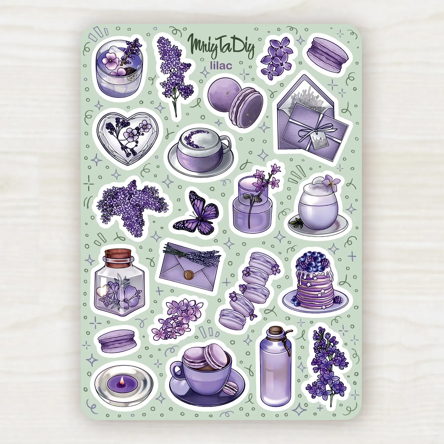 Стікер лист з наклейками MriyTaDiy, "Lilac"