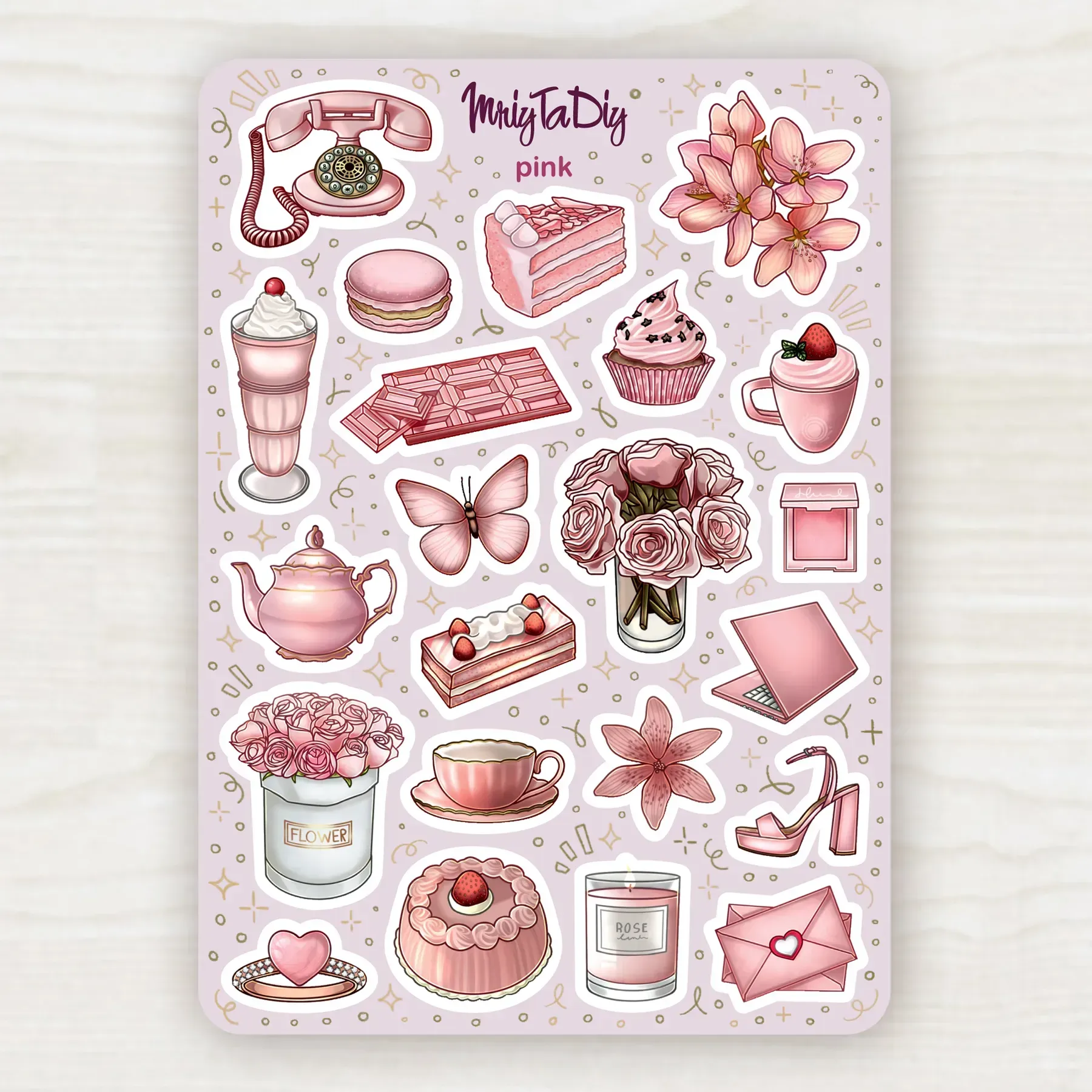 Стікер лист з наклейками MriyTaDiy, "Pink"