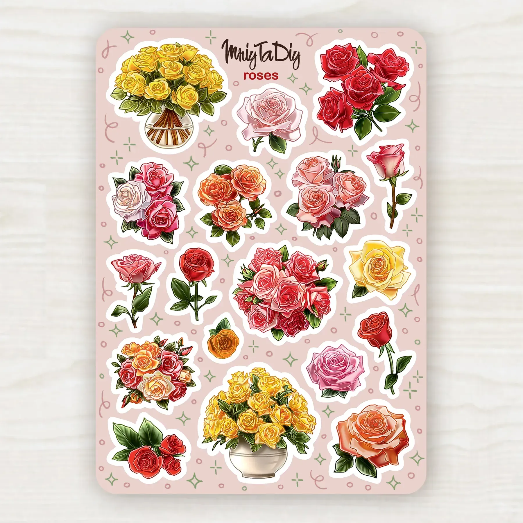 Стікер лист з наклейками MriyTaDiy, "Roses"
