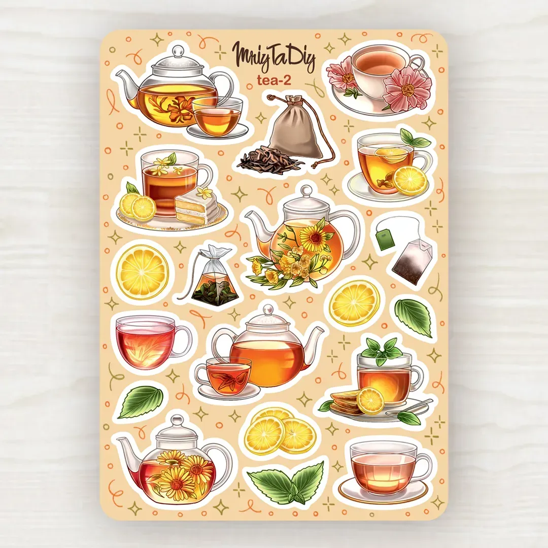 Стікер лист з наклейками MriyTaDiy, "Tea-2"