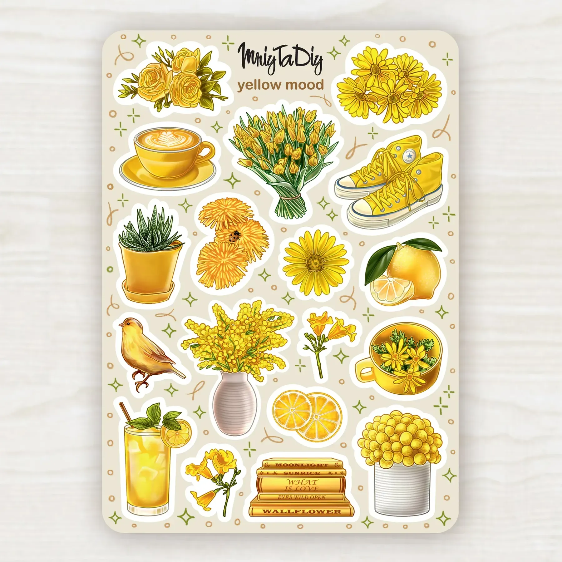 Стікер лист з наклейками MriyTaDiy, "Yellow Mood"