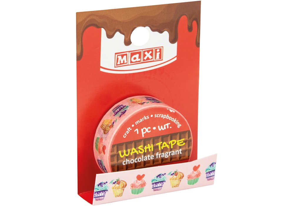 Стрічка декоративна з принтом 15мм*3м., З ароматом шоколаду,MX61992