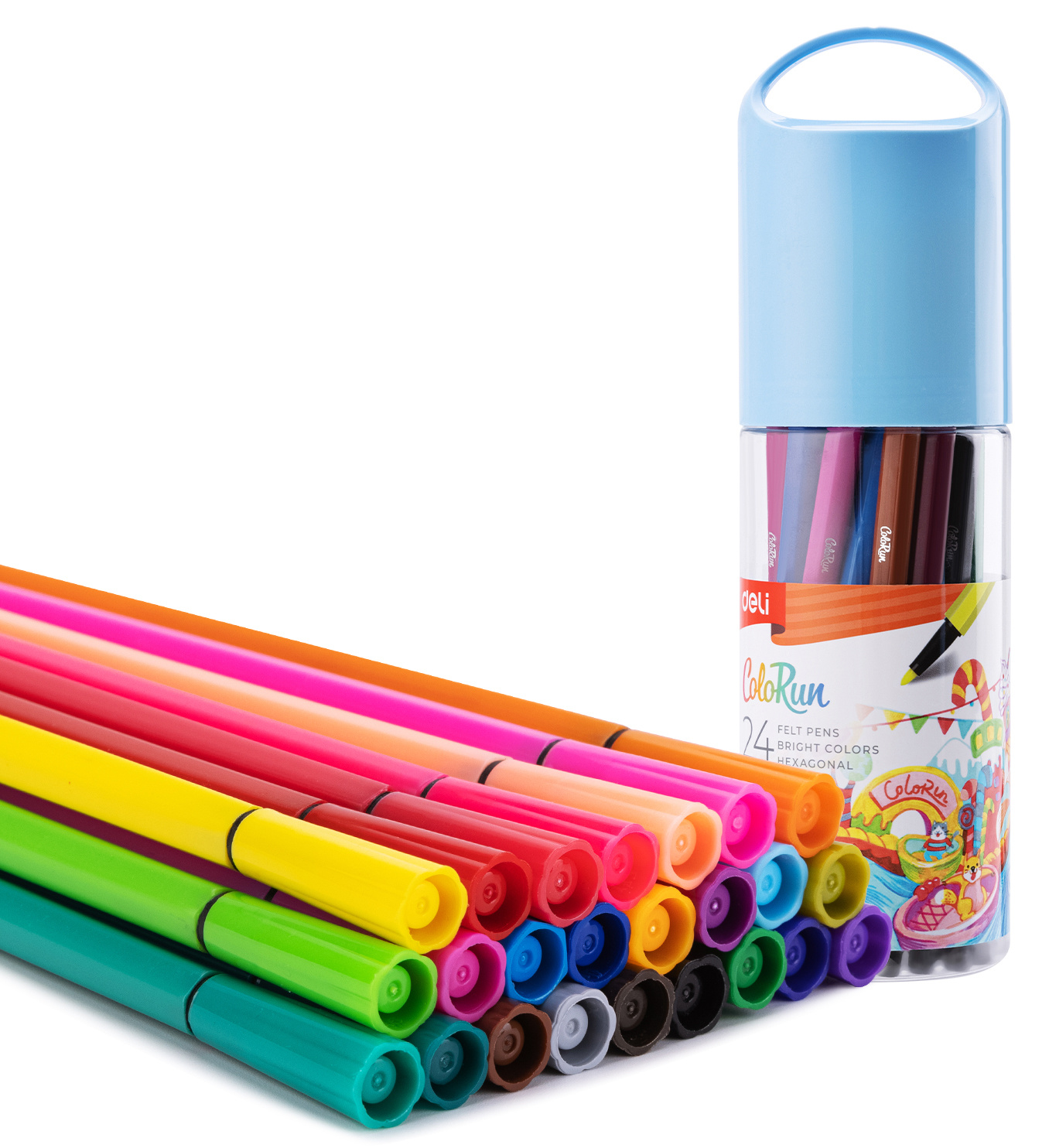 Фломастери Deli EC156-24 Color Run 24 кол. 1 мм кругл, 86585