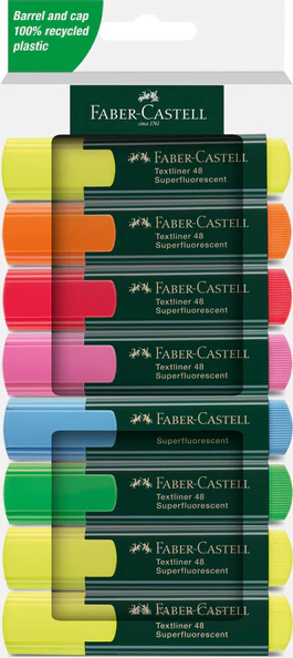 Набір маркерів текстових Textliner 8 шт. (6+2 жовтих), картон, 254848 Faber-Castell
