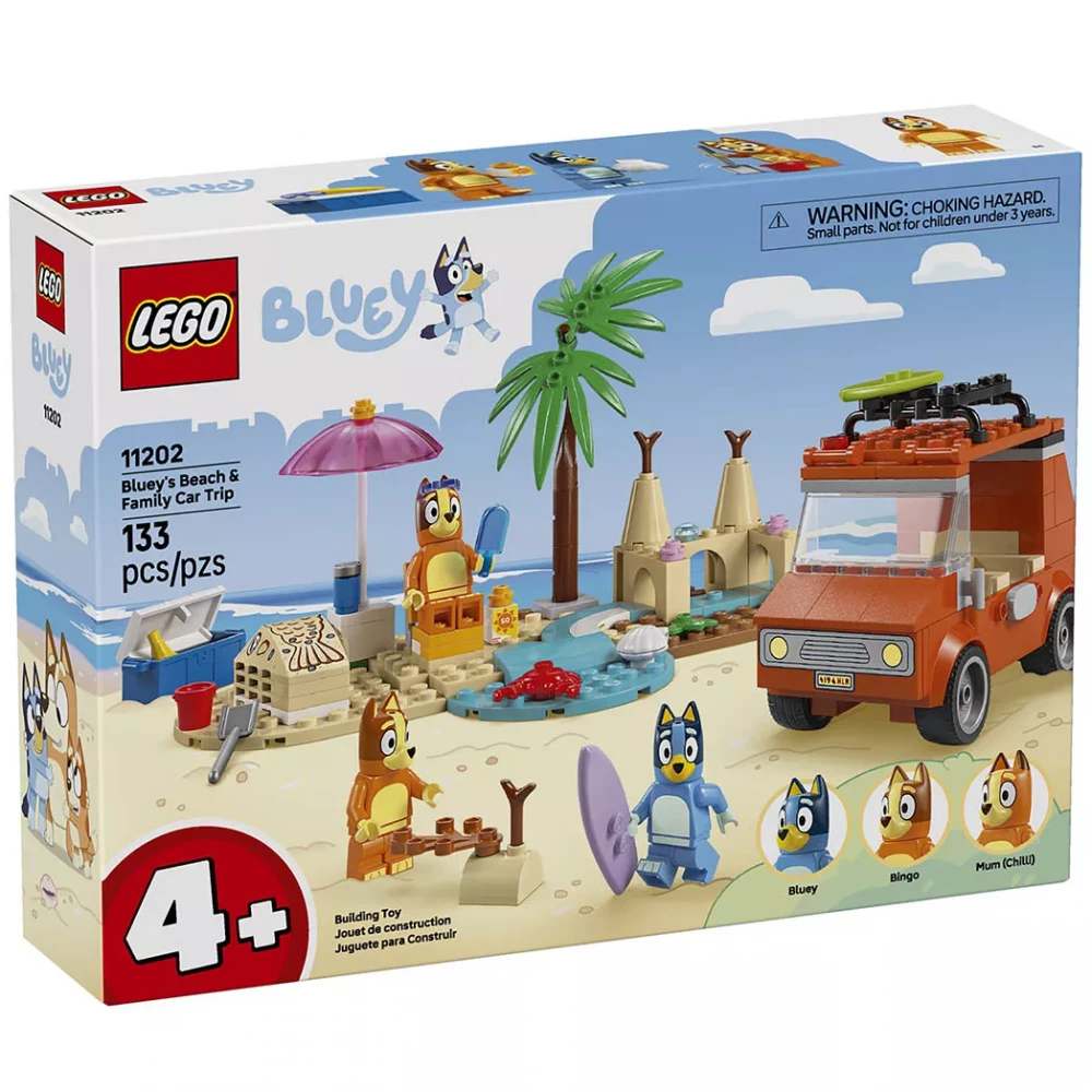 Конструктор Lego Bluey "Пляж и семейная поездка на автомобиле Блуи", 11202