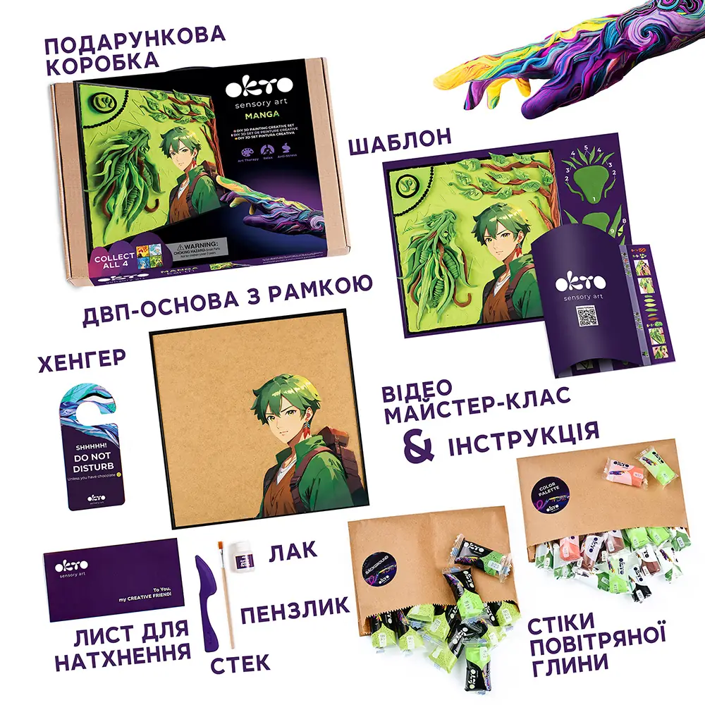 Набор для создания 3D-картины "Манга: Земля" 29*29 см, 20038, ТМ ОКТО 2