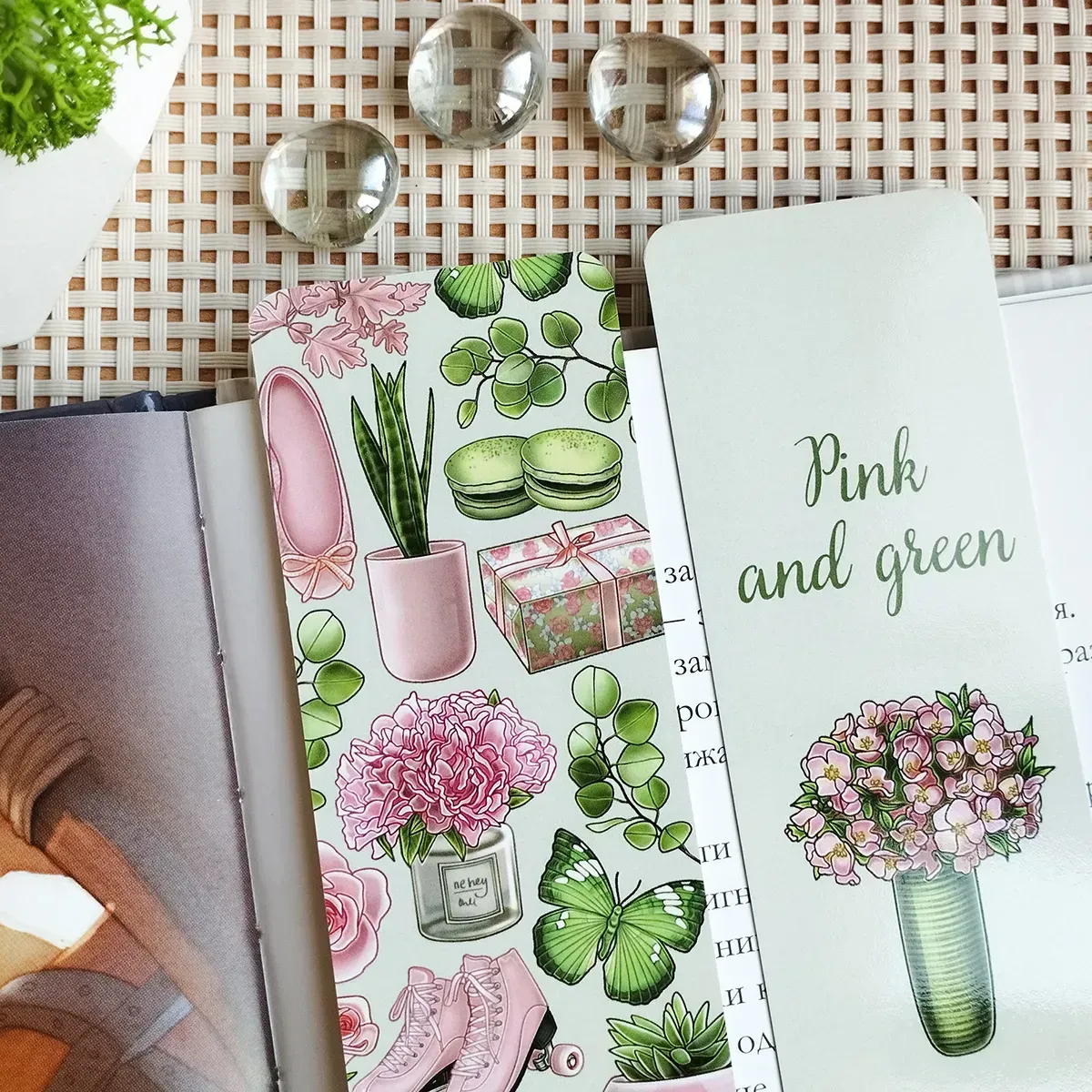 Закладка для книг MriyTaDiy, "Pink and Green" 1