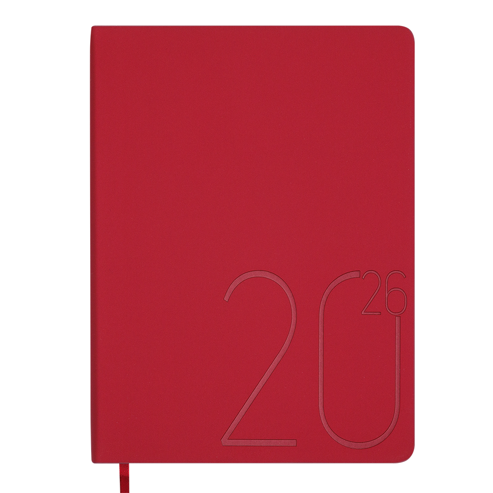 Дневник датированный A5, 2026 Steel, красный, BM.2127-05