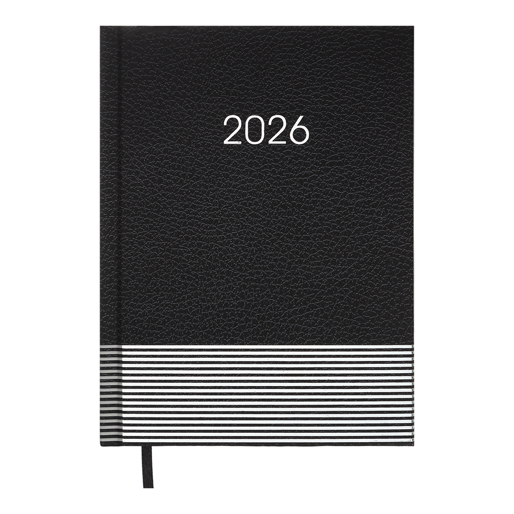 Щоденник датований A5, 2026 Parallel, чорний, BM.2107-01