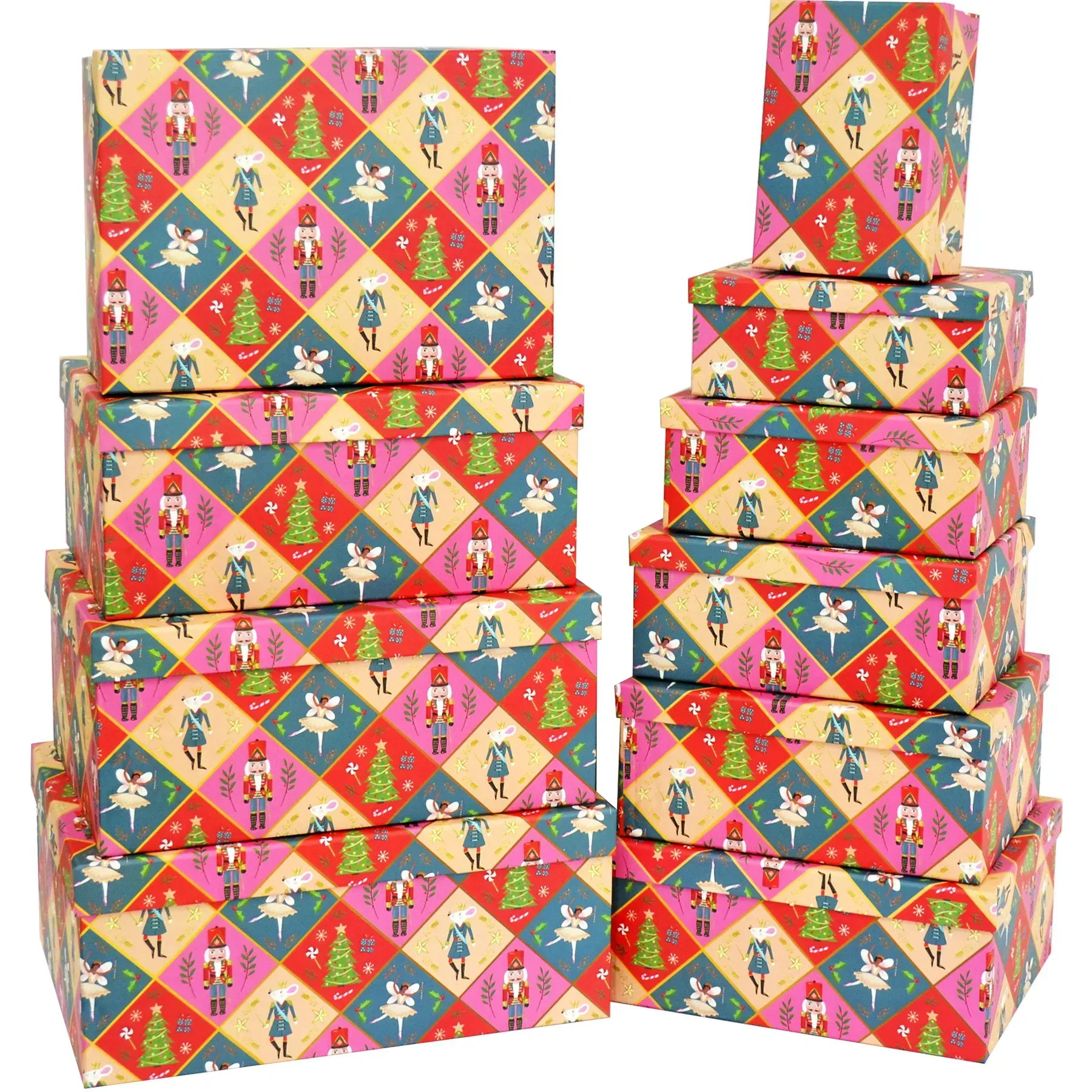 Подарункова коробка прямокутна, Лускунчик, кольорова, 33*25,5*14,5 см, 141003598