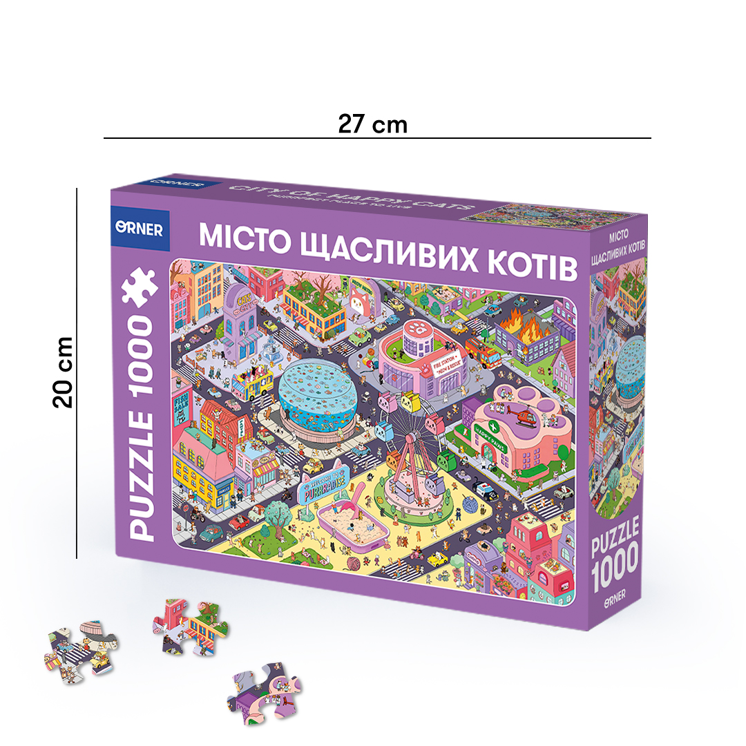 Пазли "Місто щасливих котів", 1000 елементів, orner-3065 1