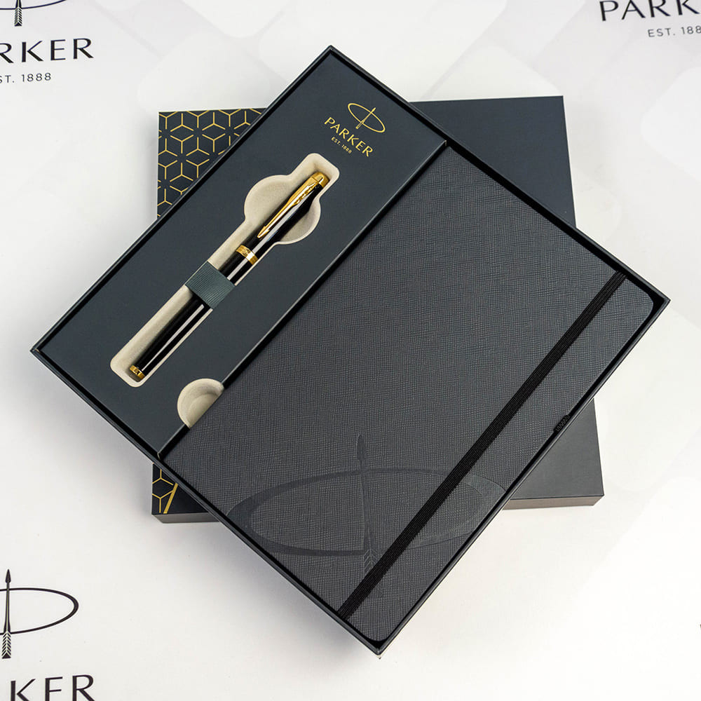 Ручка Паркер IM Black позол. рол. + блокнот Parker + подар.упак., 22 022b24 6