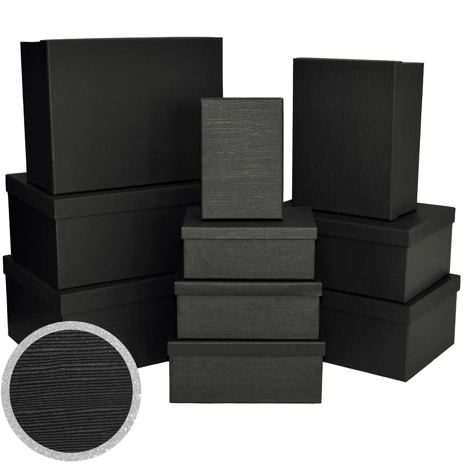 Подарункова коробка прямокутна, Black фактурна, 23*16,5*9,5 см, 141004583
