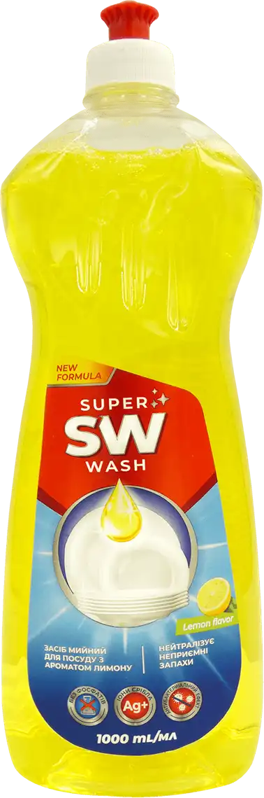 Засіб мийний для посуду з ароматом лимону ТМ "SUPER Wash" 1000 мл, 58771050