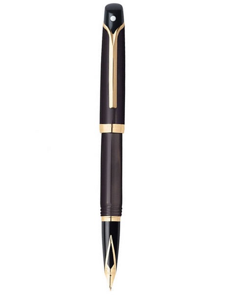 Ручка VALOR Brown GT FP M, корич. лак з позол. перо, Sh935504