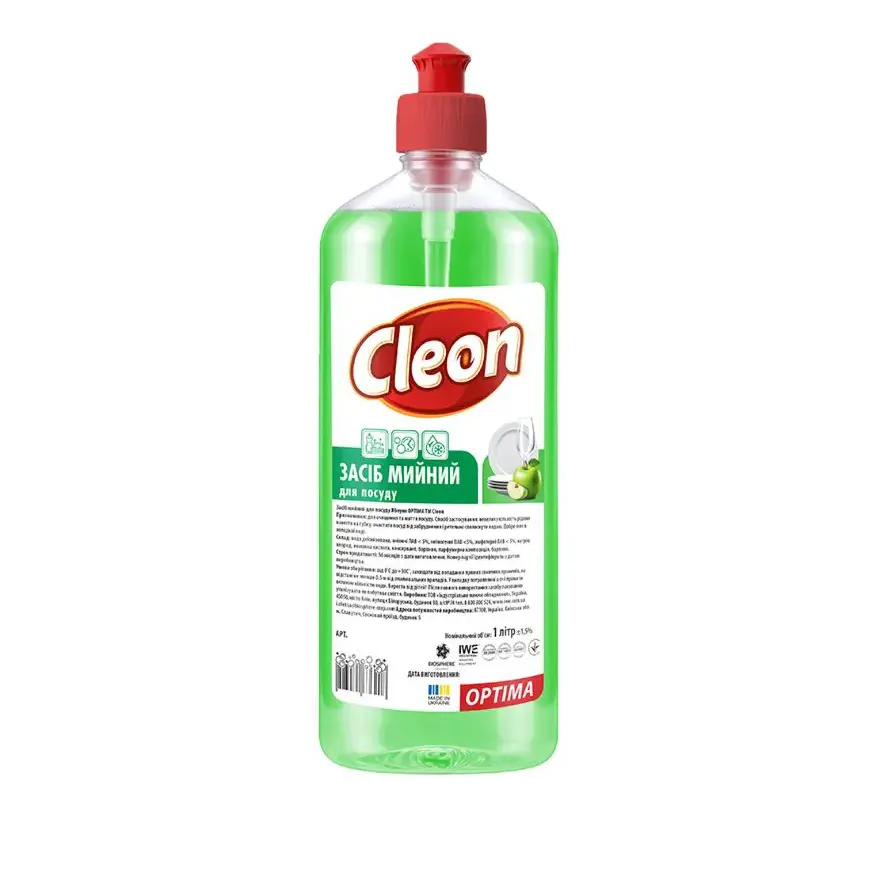 Засіб для миття посуду ТМ Cleon Яблуко, 1 л, 58771395
