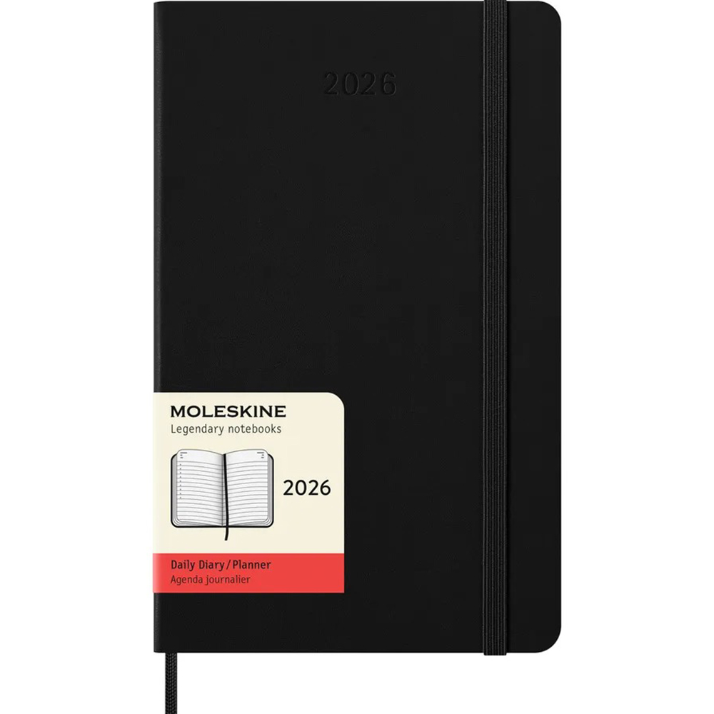 Дневник черный, средний Moleskine 2026, DHB12DC3Y26