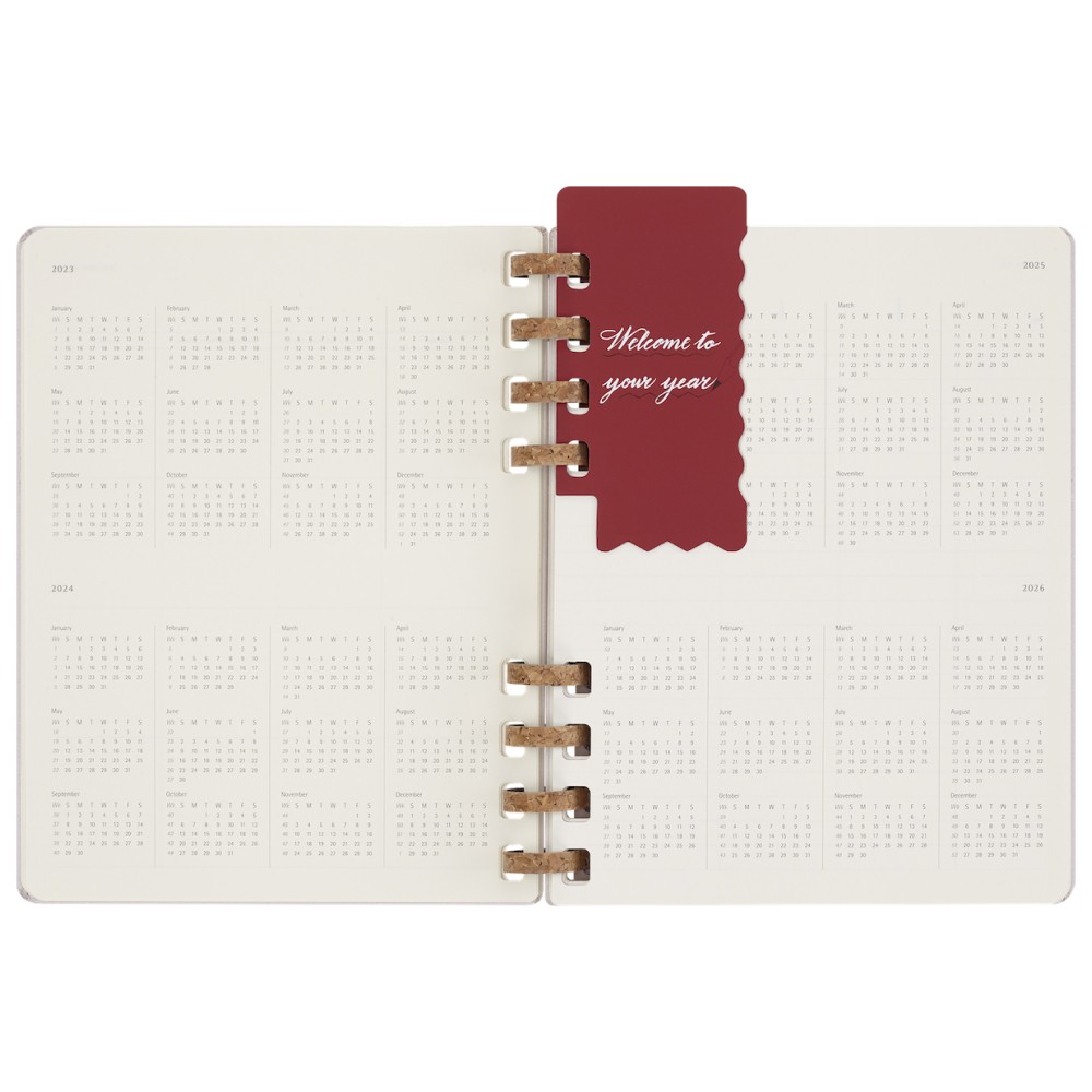 Щотижневик з місцем для дат великий, виноградний, Moleskine Spiral, DHUNDSPD2312MWH4 5