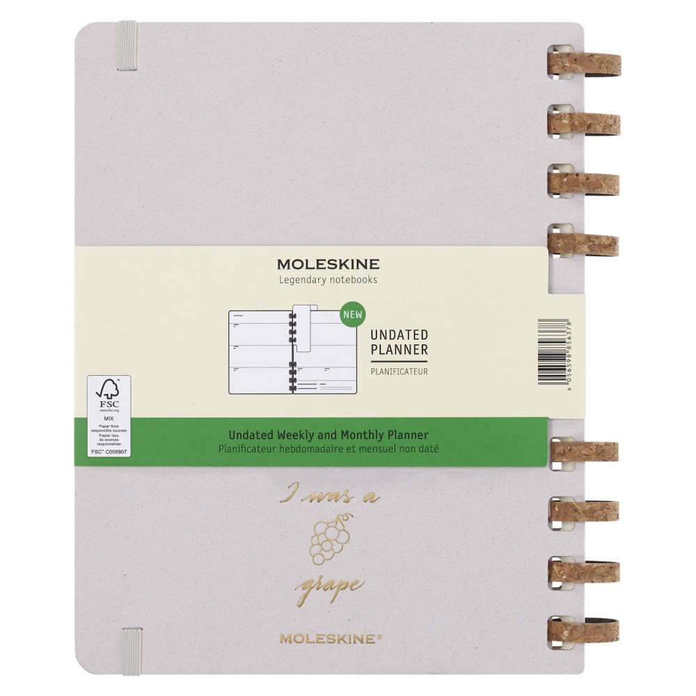 Щотижневик з місцем для дат великий, виноградний, Moleskine Spiral, DHUNDSPD2312MWH4 8