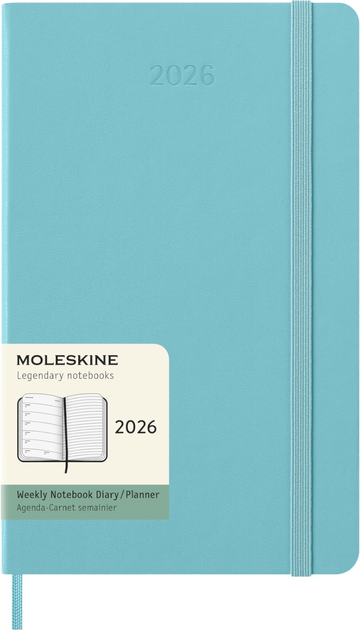 Щотижневик аквамарин, середній Moleskine 2026, DHB2412WN3Y26