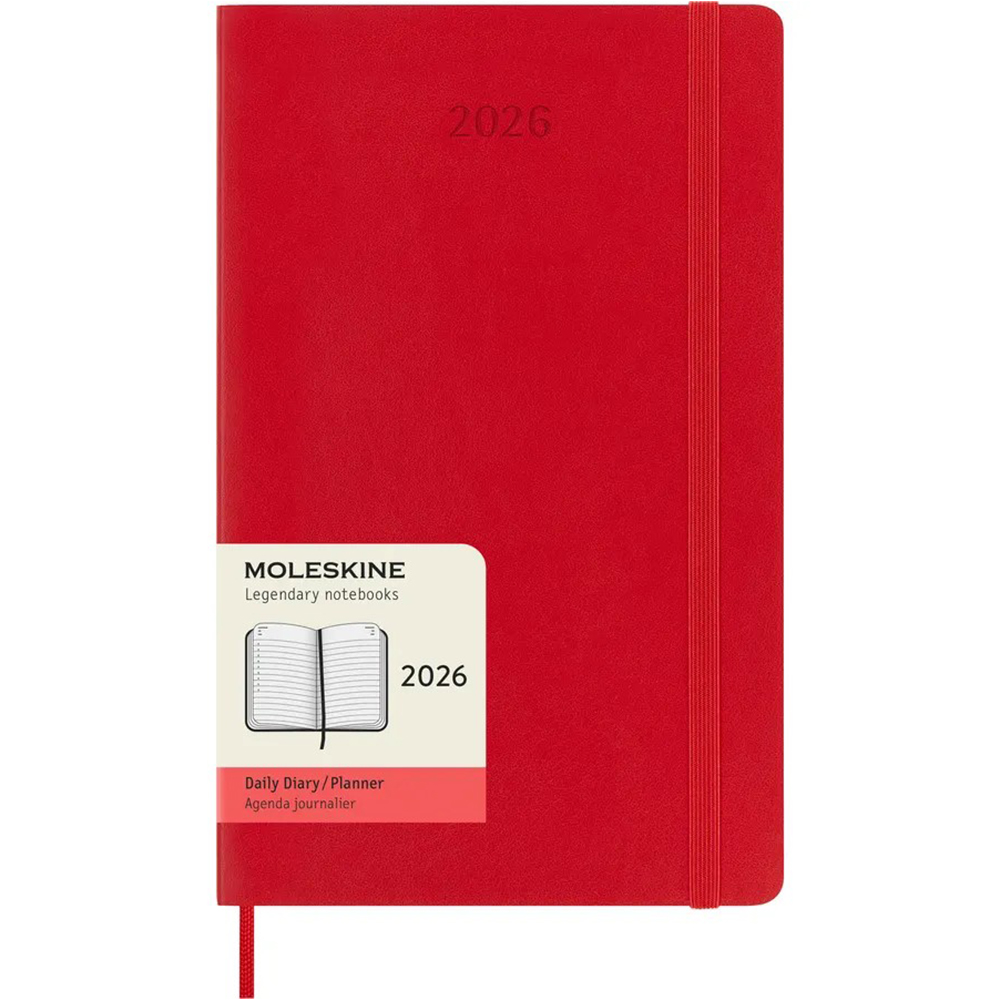 Щоденник червоний м’який, середній,Moleskine 2026, DSF212DC3Y26