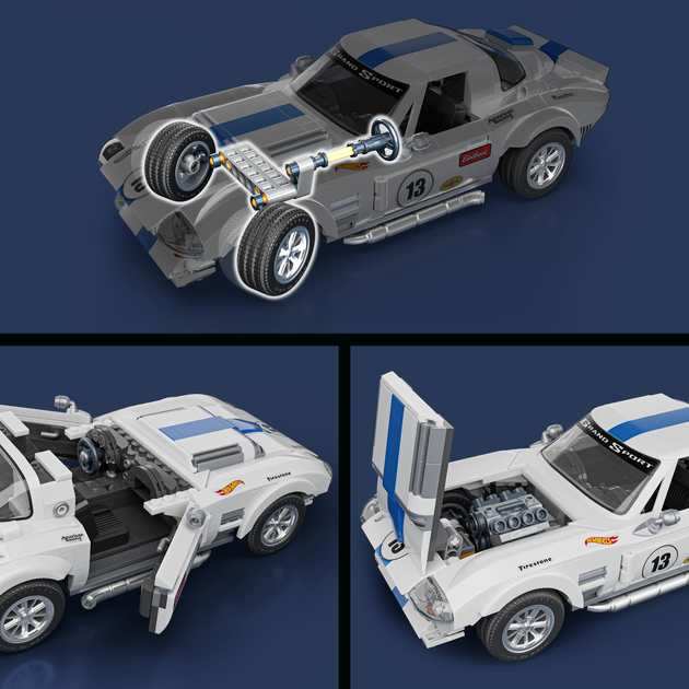 Коллекционная машинка-конструктор "Corvette Grand Sport" серии "Elite" Mattel Brick Shop, JGR31 4