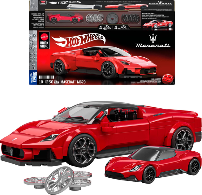 Коллекционная машинка-конструктор "Maserati" серии "Speed" Mattel Brick Shop, JFR90