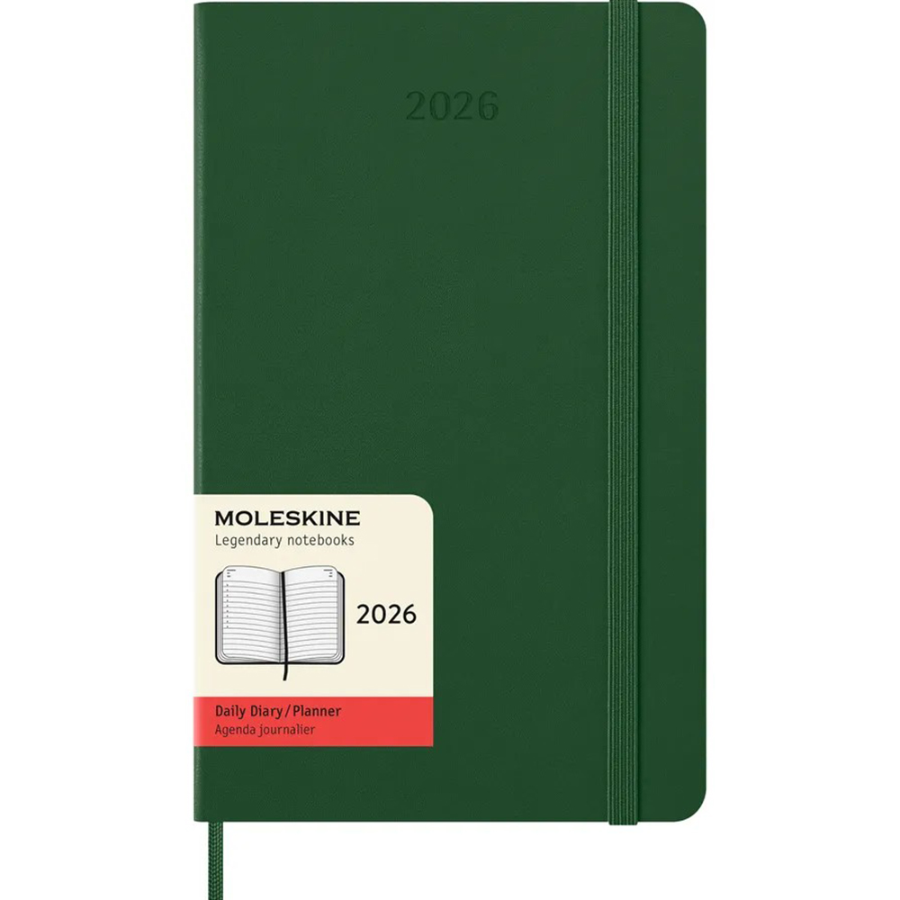 Щоденник миртовий зелений, середній,  Moleskine 2026, DHK1512DC3Y26