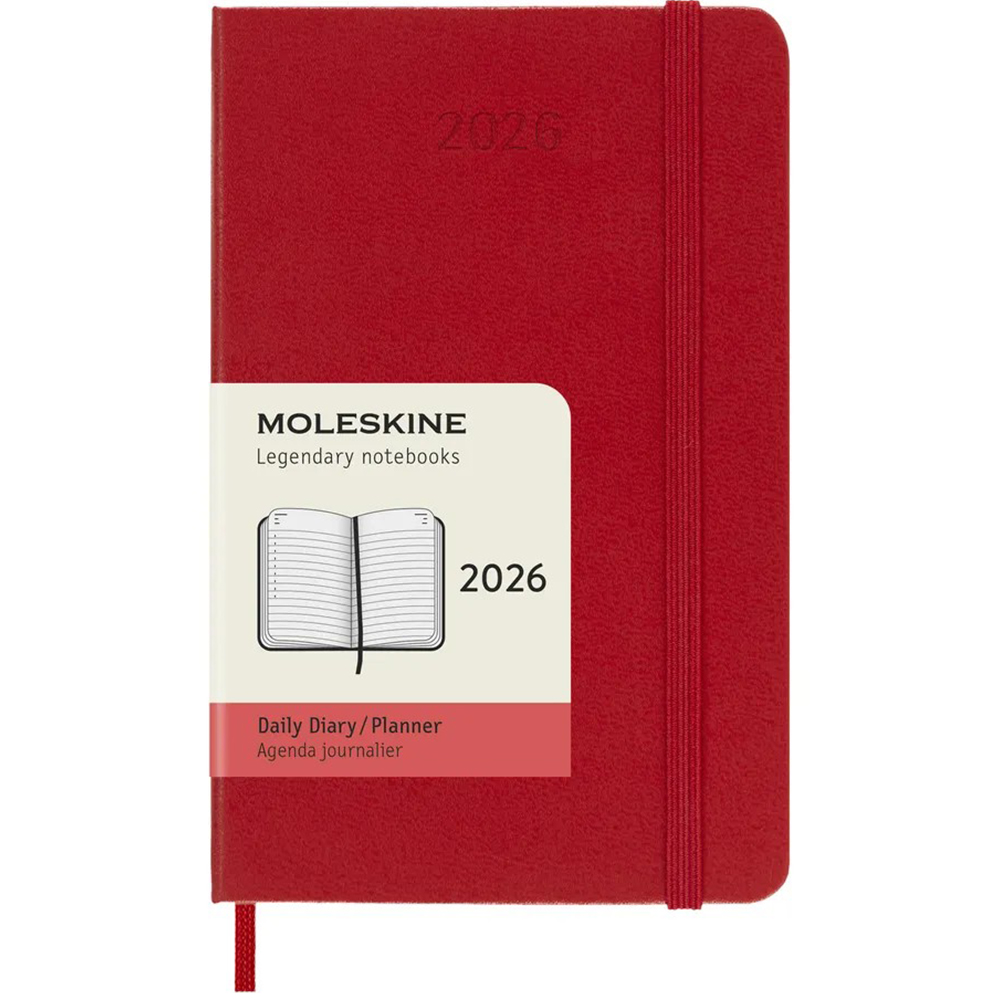 Щоденник червоний, кишеньковий  Moleskine 2026, DHF212DC2Y26