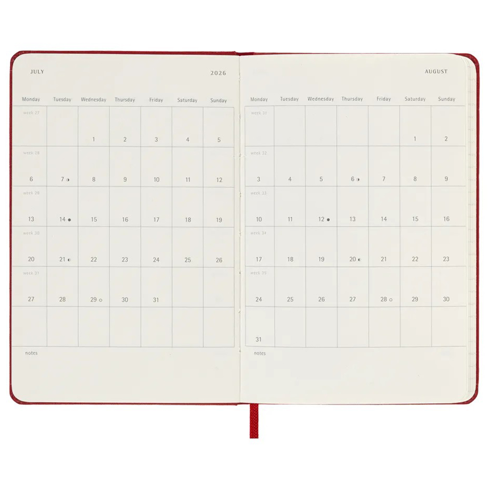 Щоденник червоний, кишеньковий  Moleskine 2026, DHF212DC2Y26 2