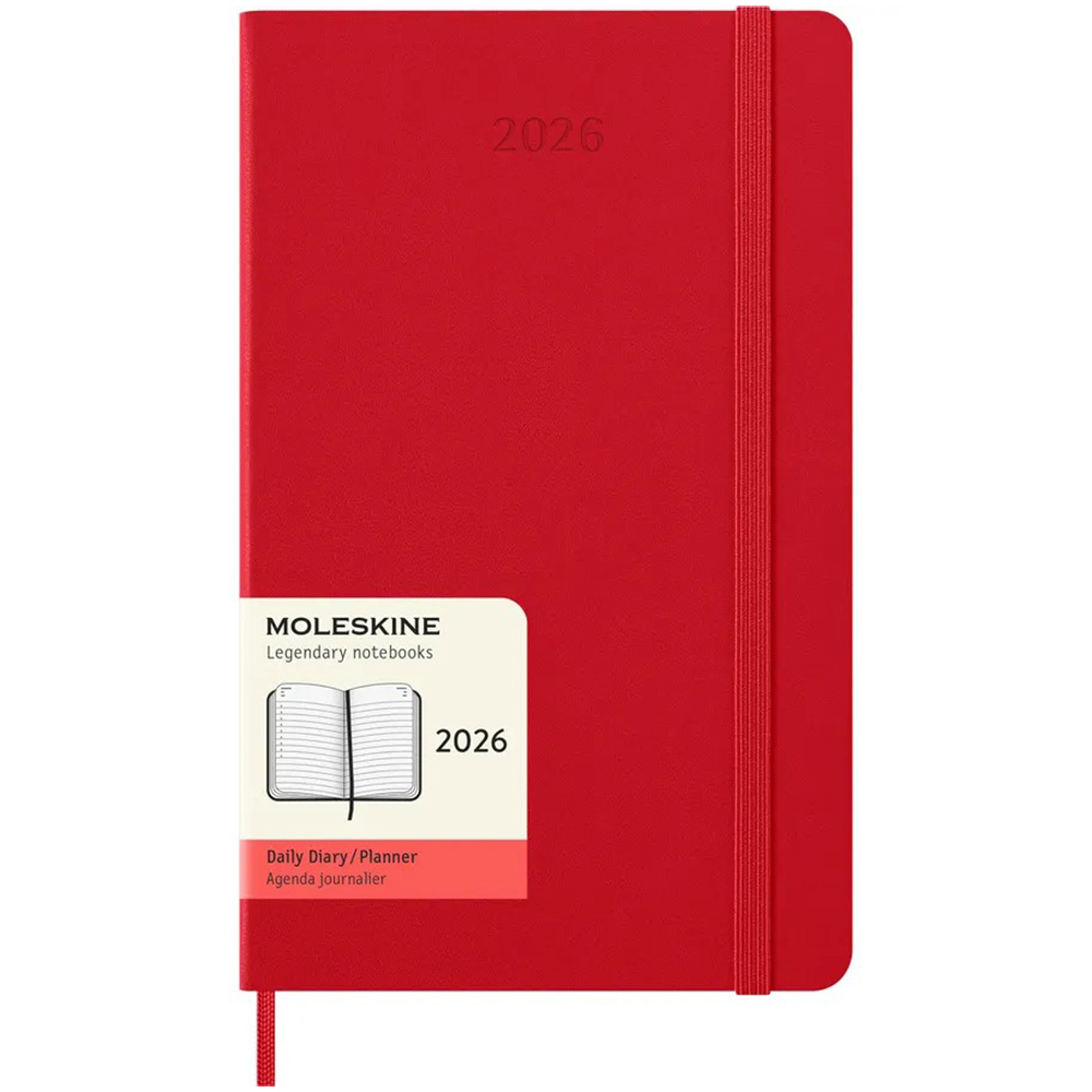 Щоденник червоний, середній  Moleskine 2026, DHF212DC3Y26