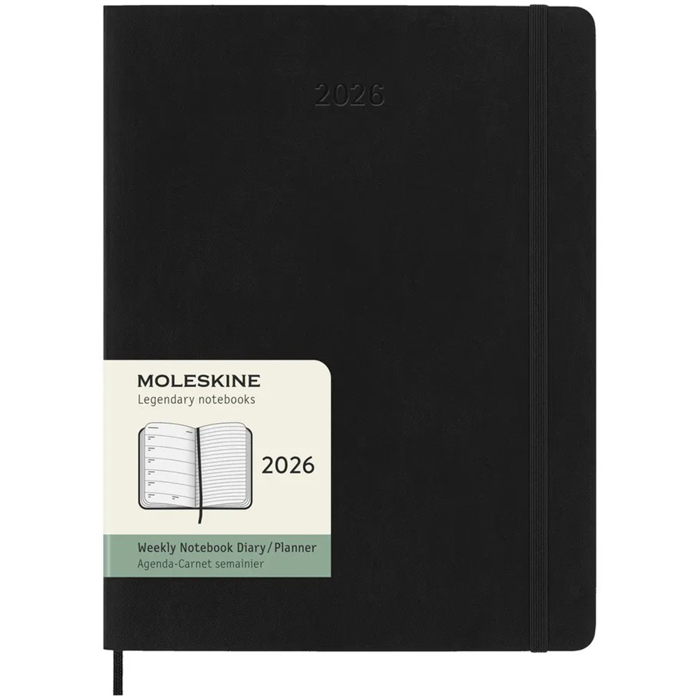 Щотижневик  чорний, м’який, Moleskine 2026, DSB12WN4Y26