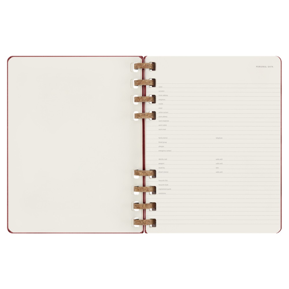 Щотижневик з місцем для дат великий, вишневий Moleskine Spiral, DHUNDSPF3212MWH4 3
