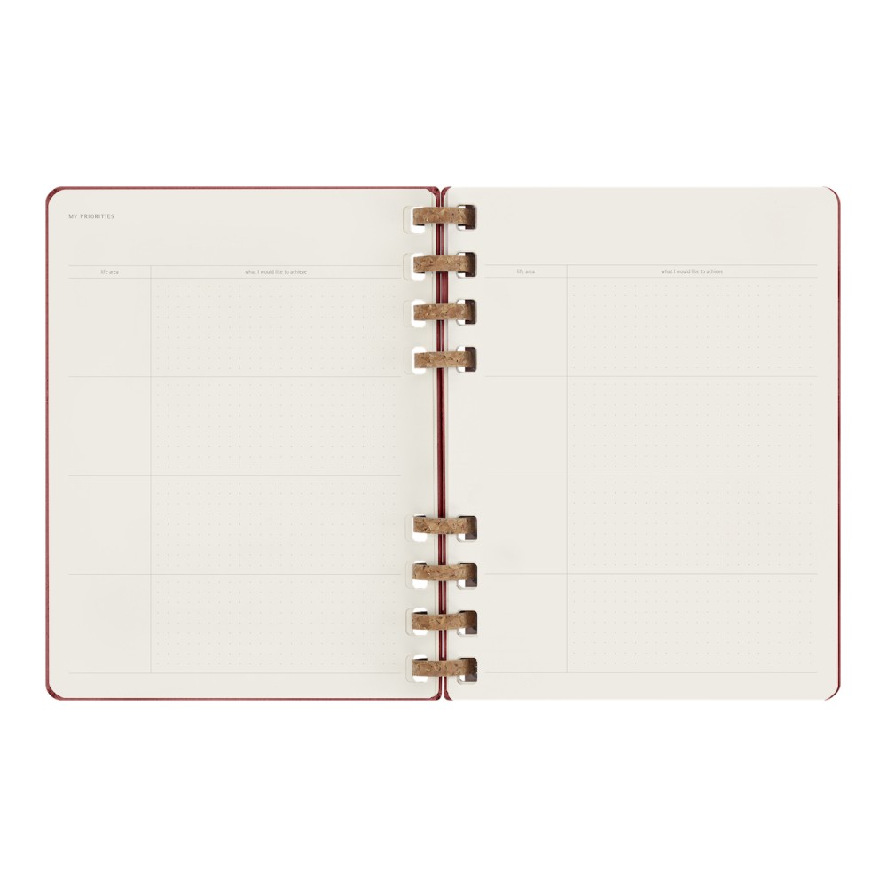 Щотижневик з місцем для дат великий, вишневий Moleskine Spiral, DHUNDSPF3212MWH4 4