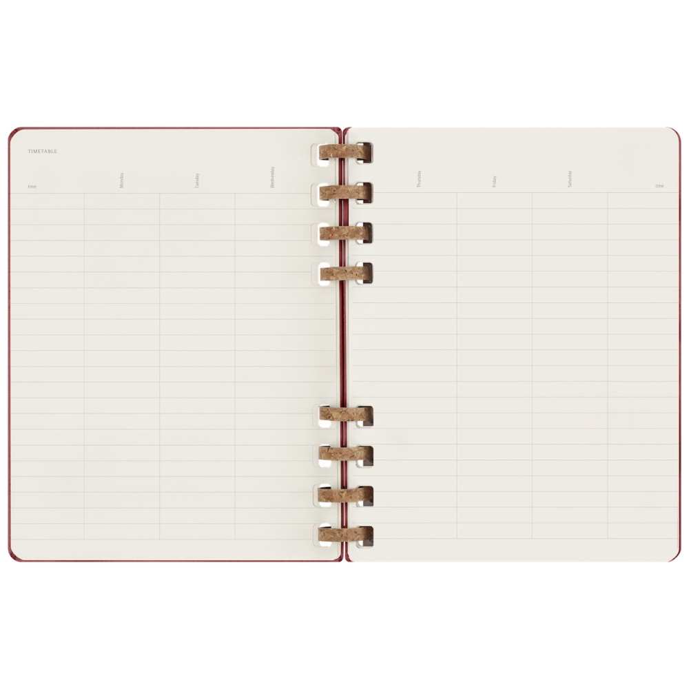 Щотижневик з місцем для дат великий, вишневий Moleskine Spiral, DHUNDSPF3212MWH4 5
