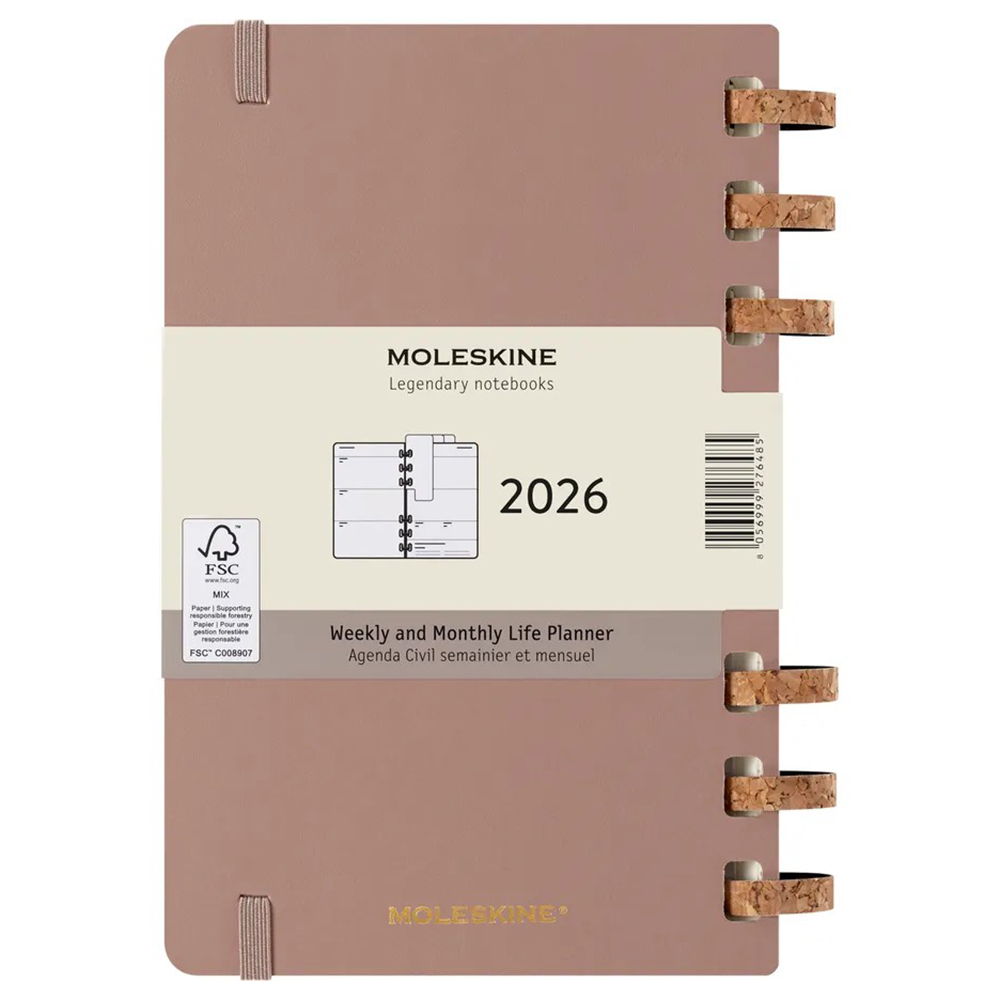 Щотижневик мигдальний, середній  Moleskine 2026 Spiral, DHSPP2912MWH3Y26 6