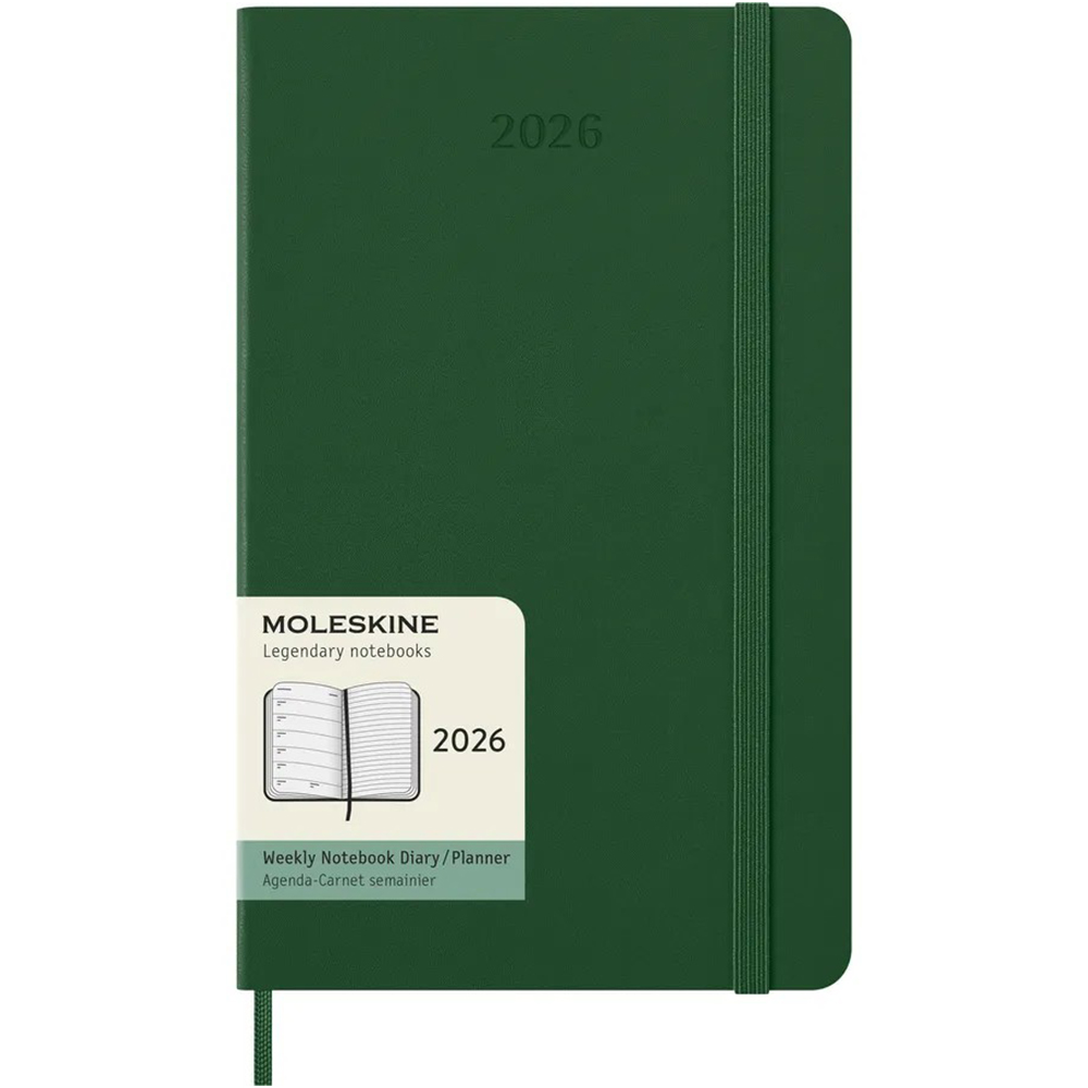 Щотижневик миртовий зелений, середній Moleskine 2026, DHK1512WN3Y26