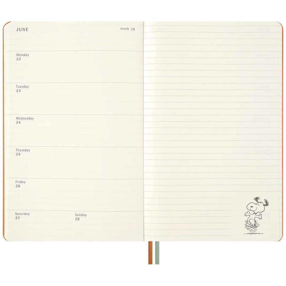 Щотижневик помаранчевий, середній Moleskine 2026 Peanuts, DHPE12WN3Y26 1