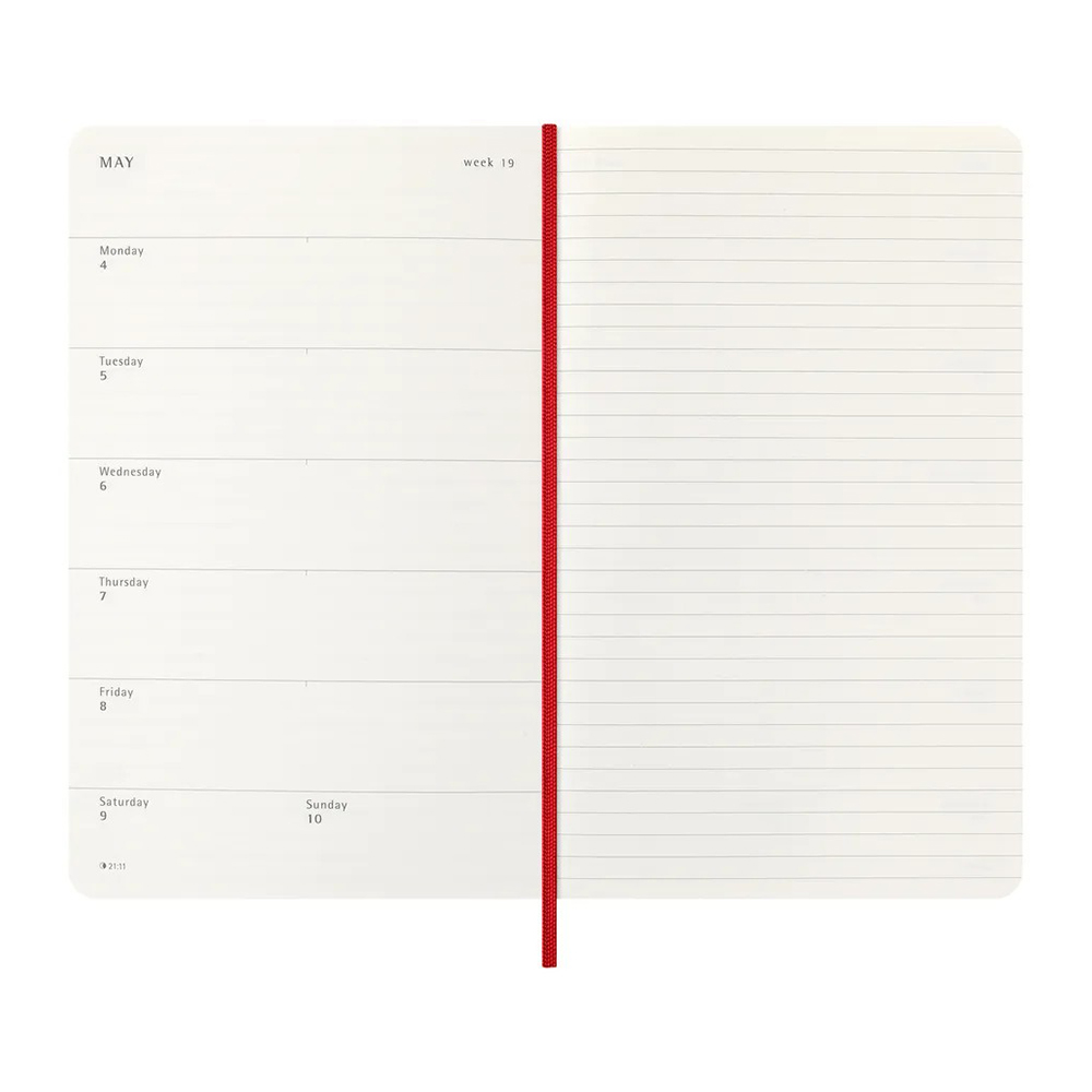 Щотижневик червоний, м’який, середній Moleskine 2026, DSF212WN3Y26 1