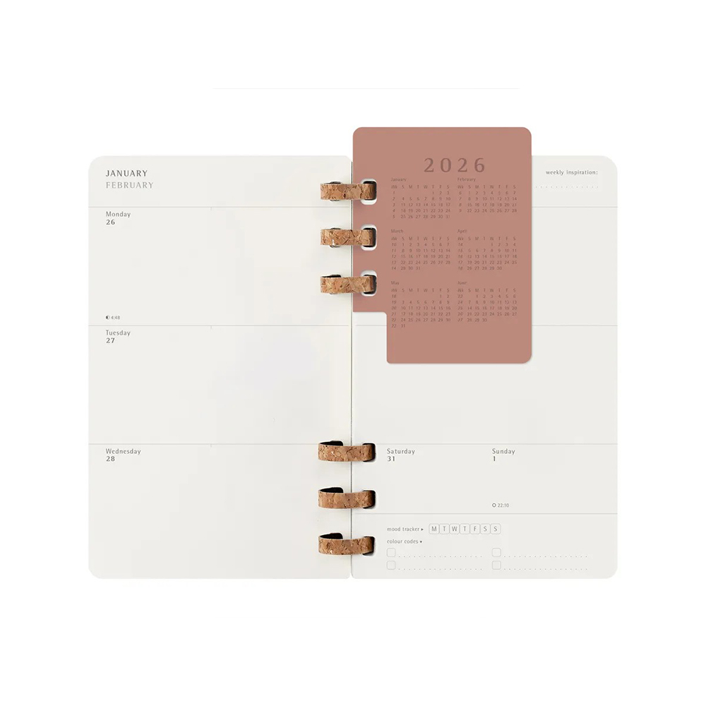 Щотижневик чорний м’який, середній Moleskine 2026 Spiral, DSSPB12MWH3Y26 2