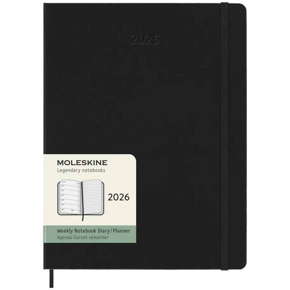 Щотижневик чорний, великий Moleskine 2026, DHB12WN4Y26