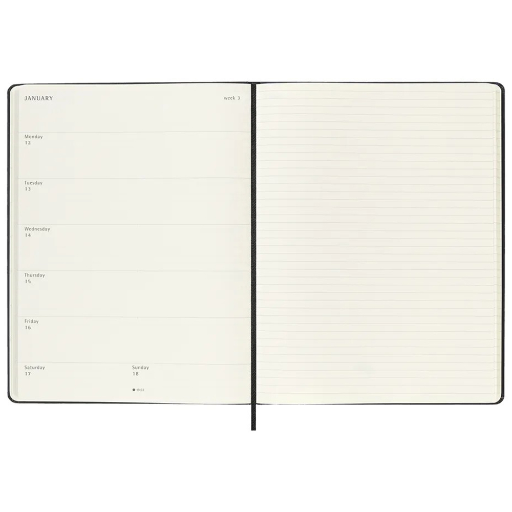 Щотижневик чорний, великий Moleskine 2026, DHB12WN4Y26 1