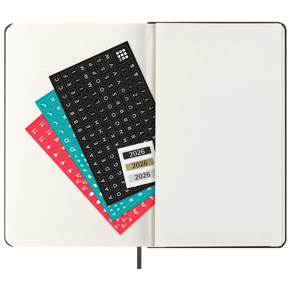Щотижневик чорний, середній Moleskine 2026 Spiral, DHB12WN3Y26 3