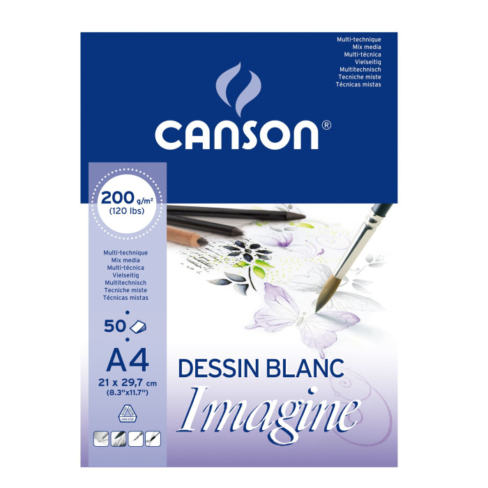 Склейка для графіки А4 50 арк. 200 г "IMAGINE", C200006008 Canson