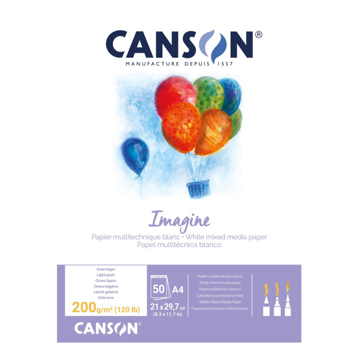 Склейка для графіки А4 50 арк. 200 г "IMAGINE", C200006008 Canson 1