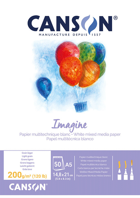 Склейка для графіки А5 50 арк. 200 г "IMAGINE", C200006009 Canson