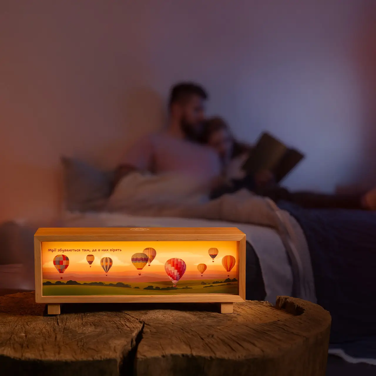 Ночник-панорама "Воздушные шары", лакированное дерево (LED, Аккумулятор, USB Type-C), npa0016 4
