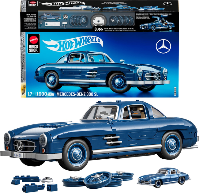 Премиум машинка-конструктор "Mercedez-Benz 300 SL" Mattel Brick Shop, HWW25