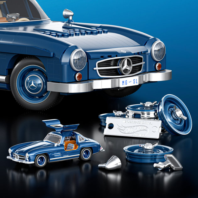 Премиум машинка-конструктор "Mercedez-Benz 300 SL" Mattel Brick Shop, HWW25 3