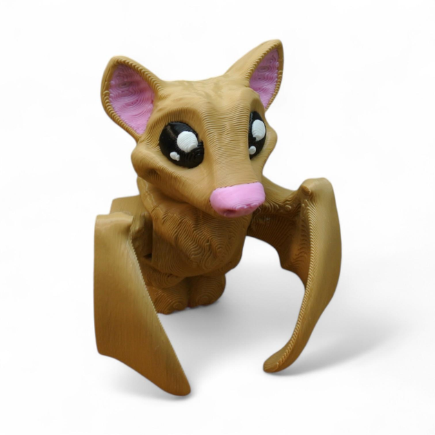 Кінематичний 3D брелок Кажан бежевий 2